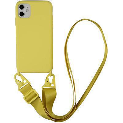 Distribución Funda colgante con cuerda para iPhone 12 Pro Max silicona  premium amarillo